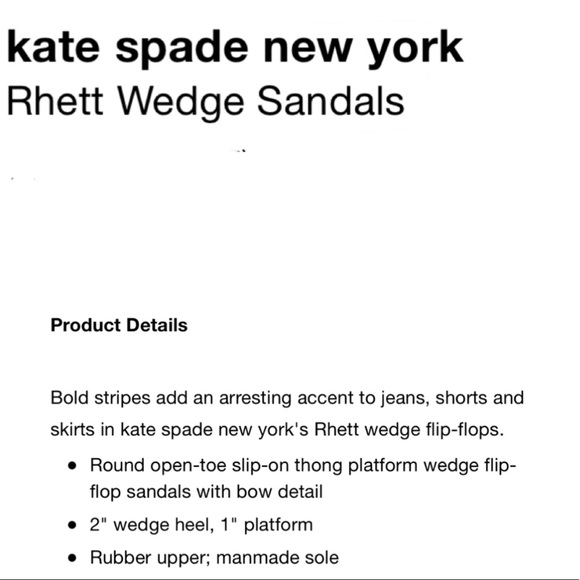 kate spade ♠️ sz 8 Rhett Wedge slides Sandals flip flops black and white - Picture 6 of 15